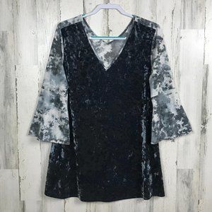 Soft Surroundings tunic crushed velvet tie dye
